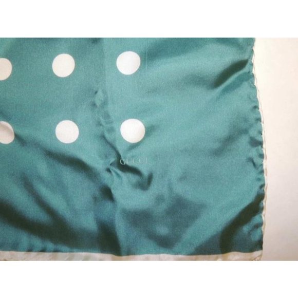 Gucci Teal White Polka Dot Silk Abstract - Picture 4 of 4